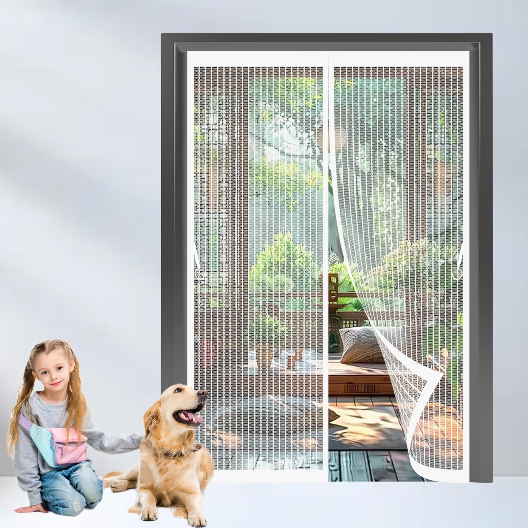Moustiquaire porte magnétique 95x190 cm pour aérer votre salon en été