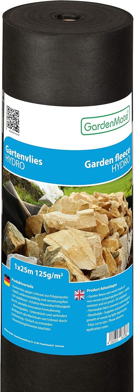 GardenMate HYDRO 1m x 25m Roll nonwoven weed control fabric UV