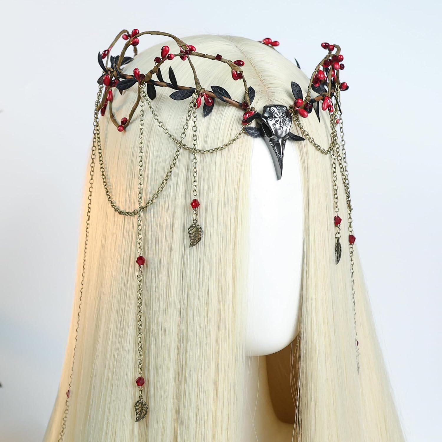 MOSTORY Medieval Raven Elf Crown - Viking Elven Headpiece with Tassel for Women Renaissance Accessories Renfaire Cosplay - Image 3