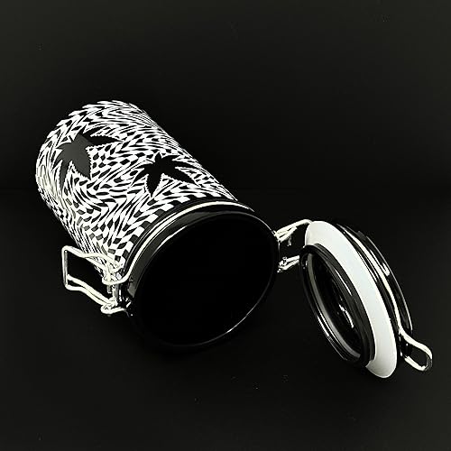 Miniatura 4 de Tarro de vidrio de 6" con tapa de sujeción (hojas de tablero de ajedrez)