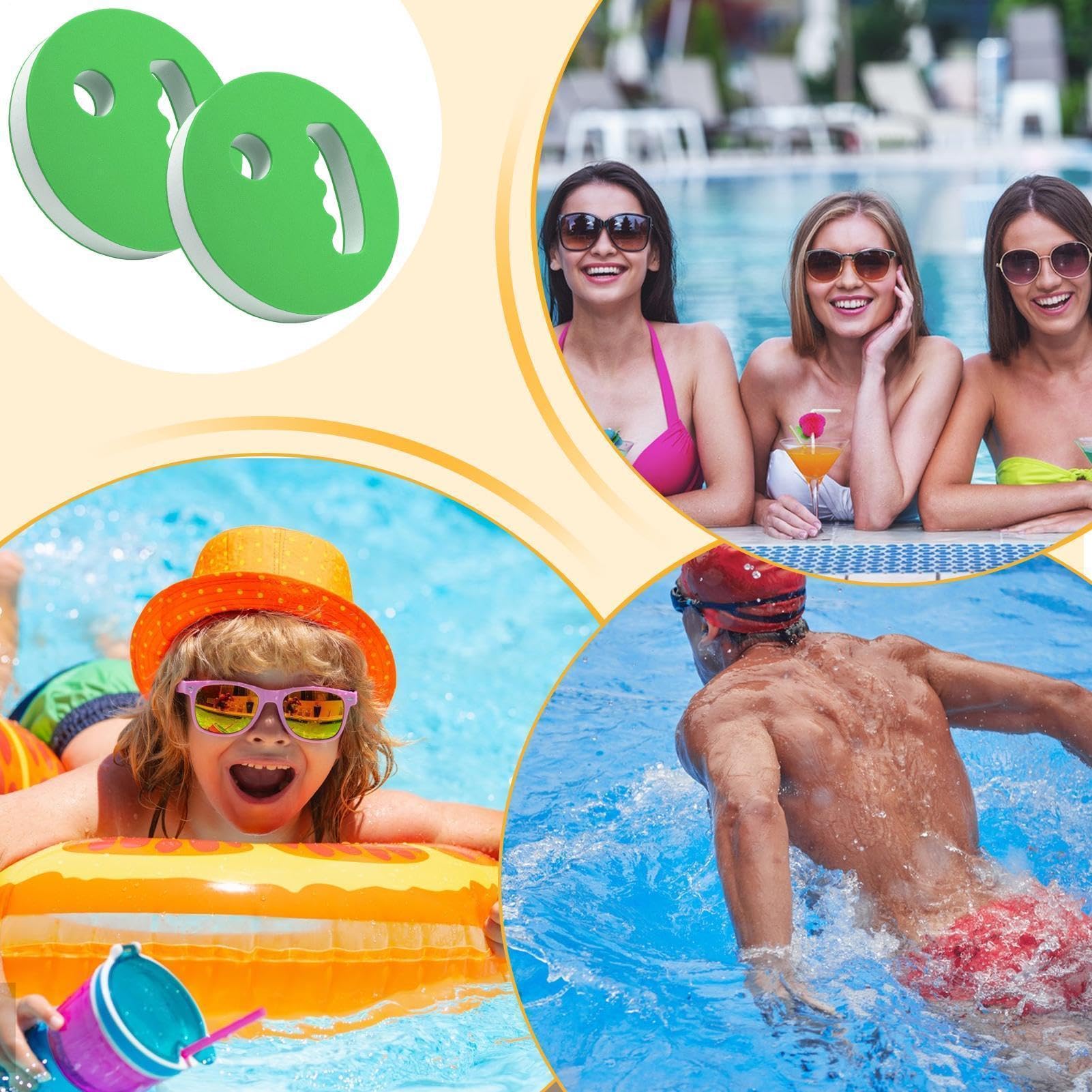 Pesi per allenamento in acquagym - 2 dischi in schiuma ad azionamento manuale in schiuma ad azionamento manuale | Attrezzature da nuoto per donne, bambini, uomini, atleti e adulti nella piscina Aqua W