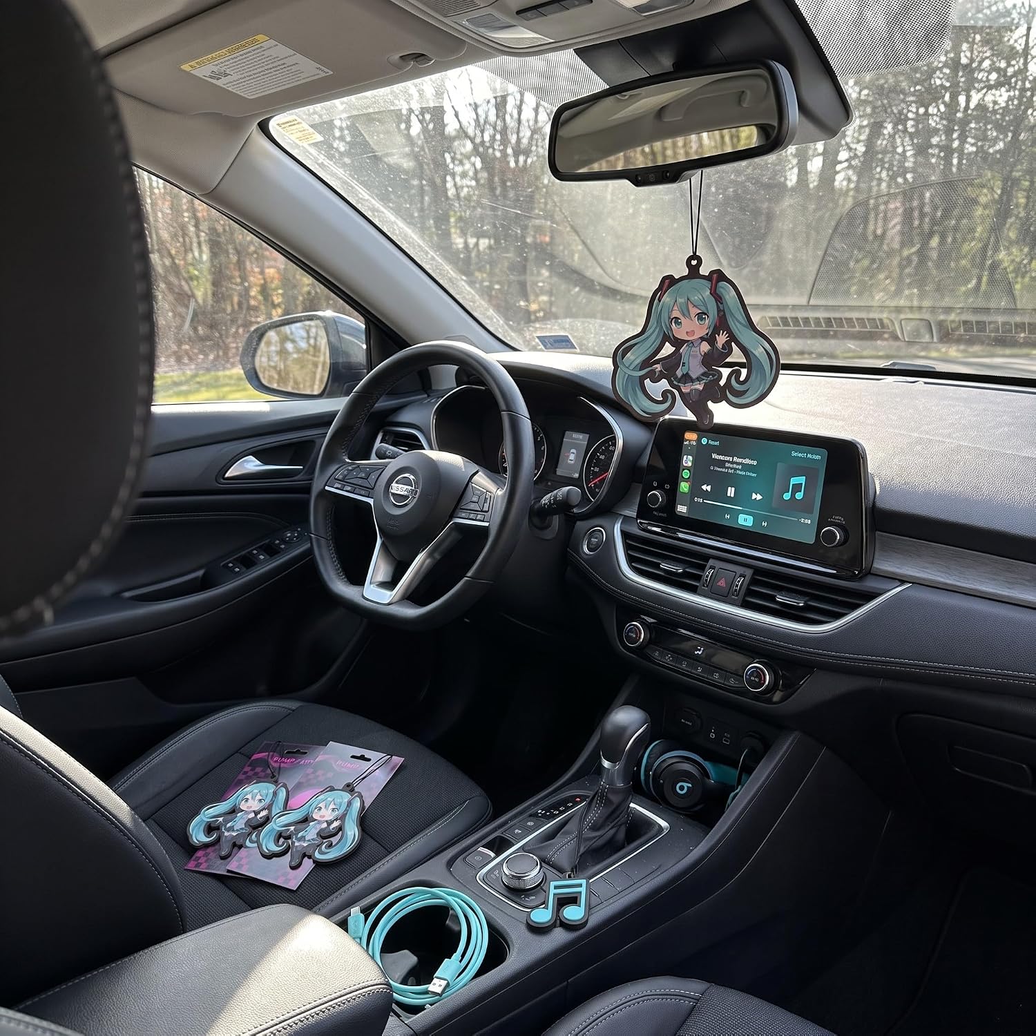 PumpCar Singer 2 Pieces Double-Sided Hanging Vanilla Scented Anime Car Air Freshener Cool Hanging Air Freshener for Rearview Mirror Car Interior Accessories Gift for Fans Kids Teens Men Women image 3