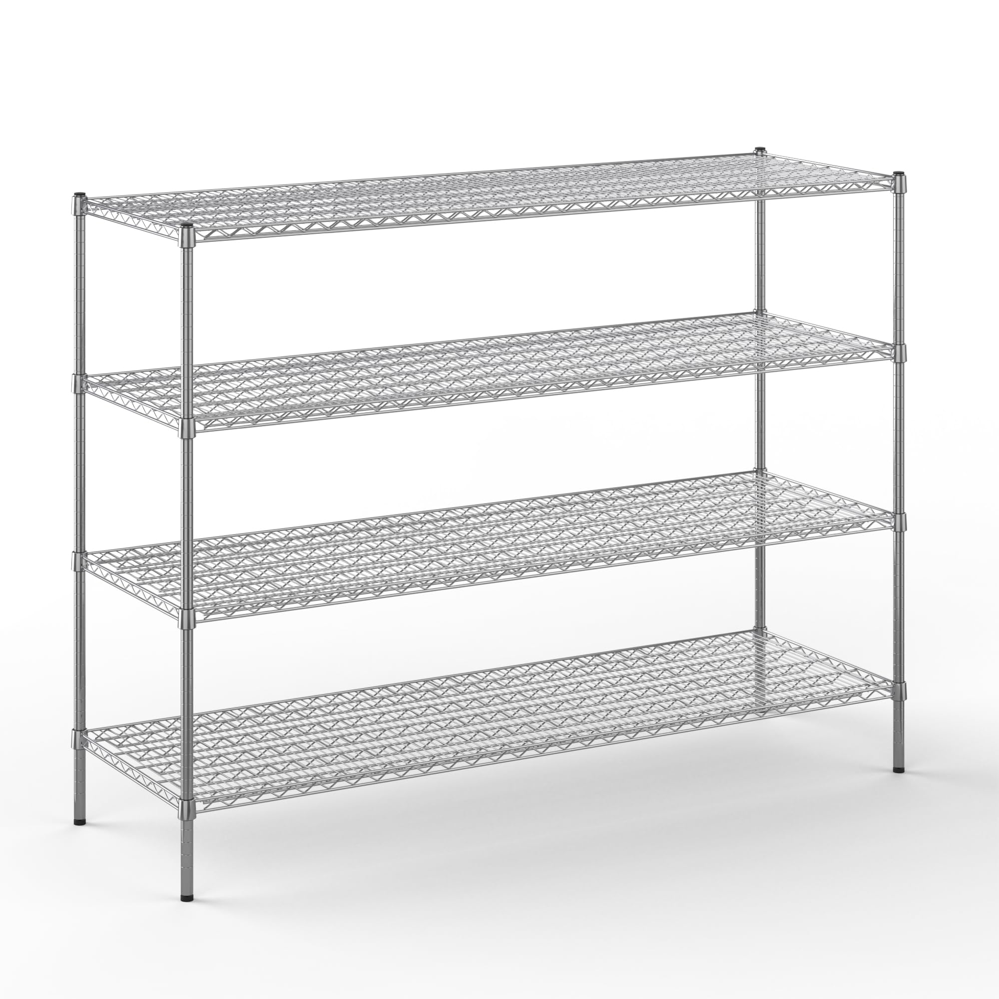 24" Deep x 72" Wide x 54" Height Wire Shelving Kit | 4-Tier | NSF Commercial Storage Rack Unit