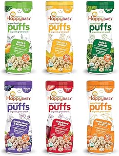 Happy Baby Organics Superfood Puffs, Variety Pack, 2.1 Ounce (Pack of 6)