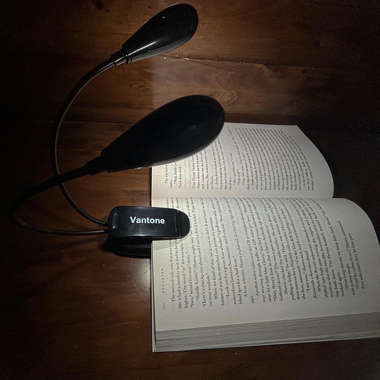 Vantone LED Music Stand Light, Clip on or Free Standing Book Reading Lamp, Flexible Dual Arm 12pcs 5050 LED Upgraded Brightness Portable Bedside Night Light