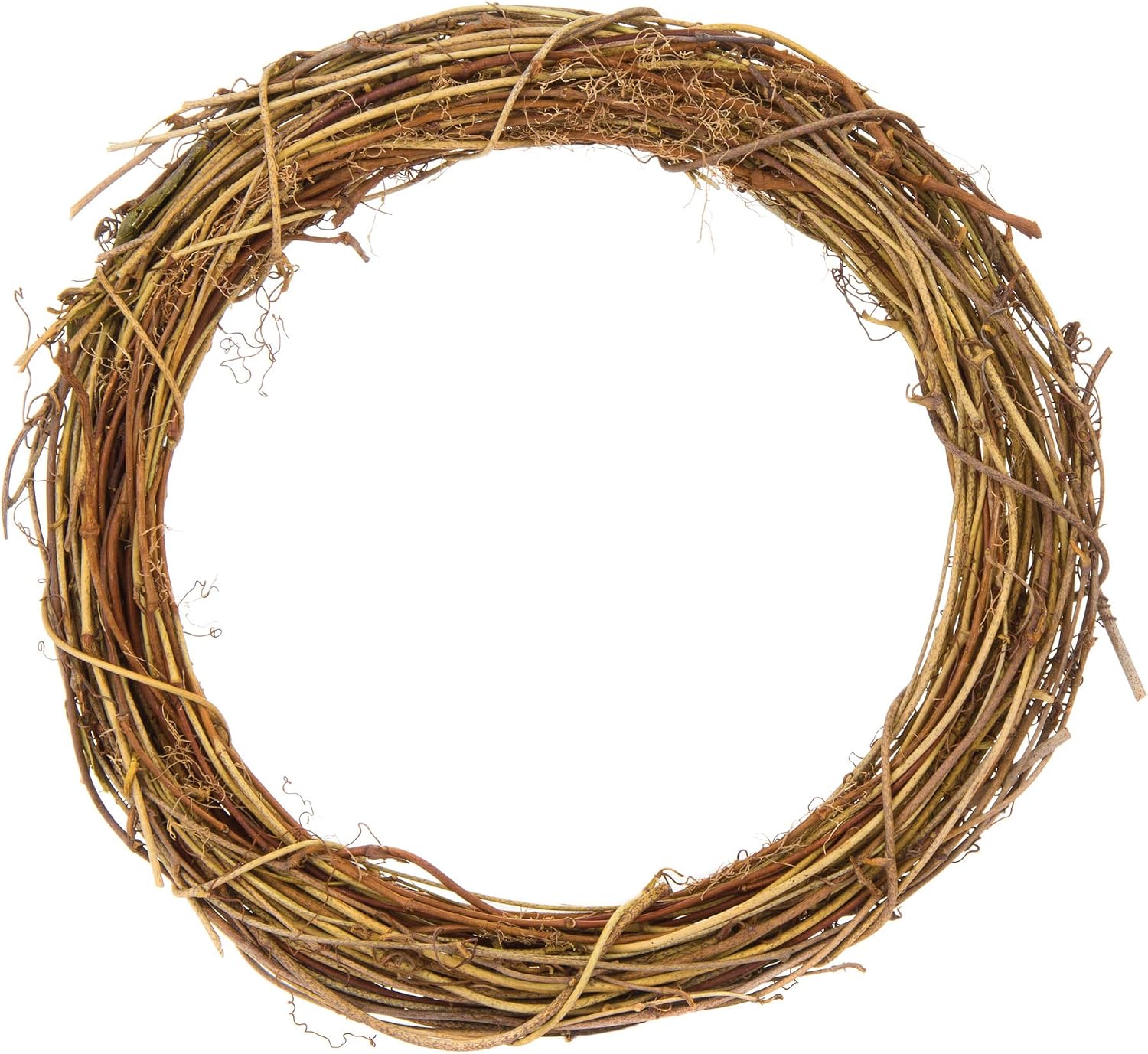 Baker Ross AV883 Natural Rattan Wreaths - Pack of 2, Perfect For Christmas Arts and Crafts for Children, 8.25 inches (21cm), brown