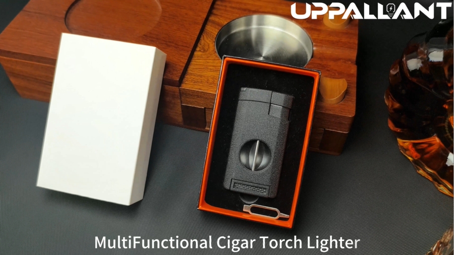 Encendedor para cigarros con cortador y soporte miniatura 7