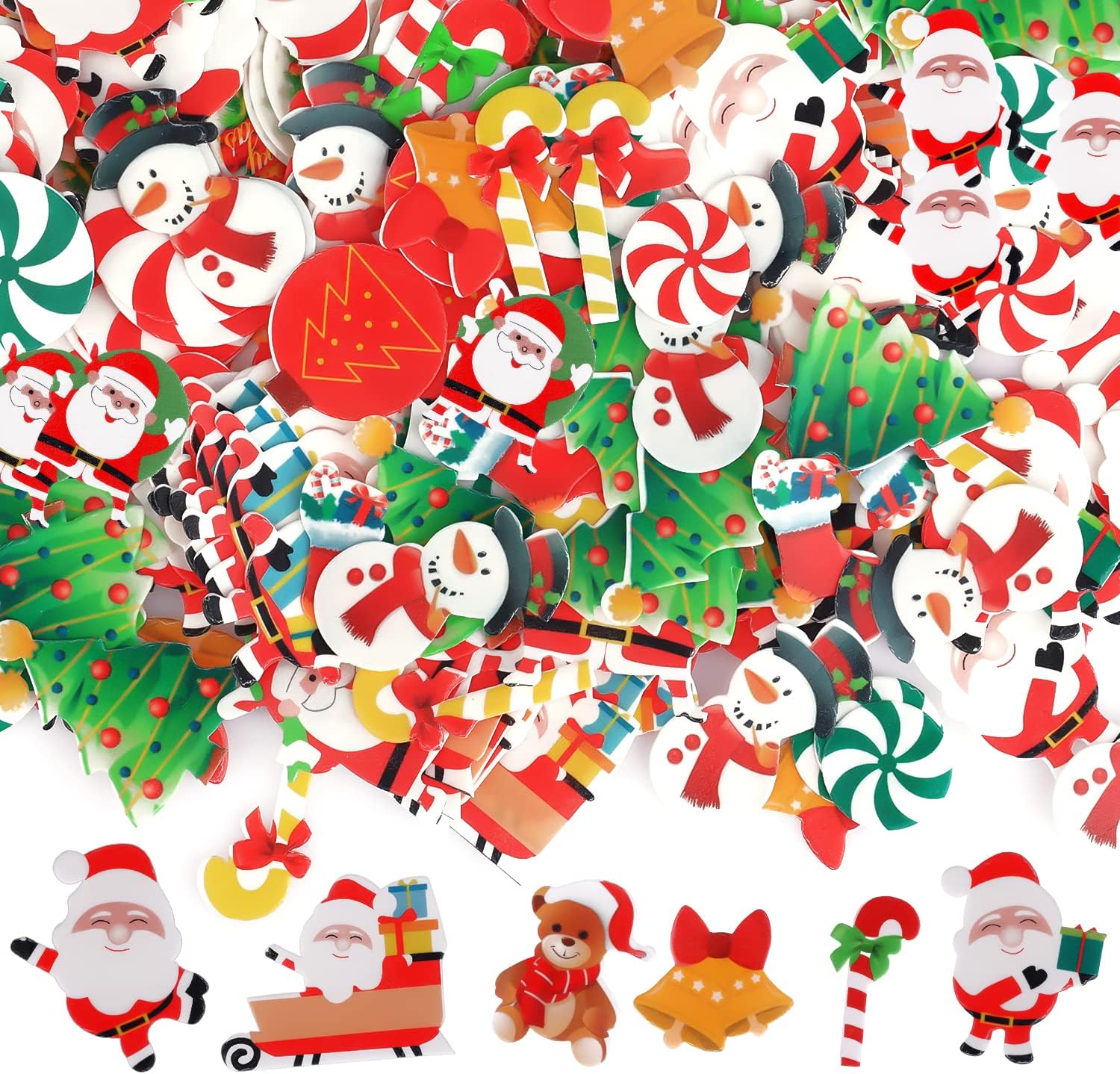 300pcs Edible Wafer Paper Cupcake Decorations & Cake Toppers for Xmas Festival & Birthday Party Food Decor