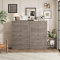 Vista 2 de Hostack - Cómoda de 6 cajones para dormitorio, cómoda de 52" de altura y cómoda de cajones, cómoda de madera de 29" de ancho, gabinete