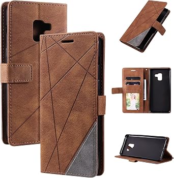 Case for Samsung Galaxy A8+ 2018 Leather Case,Case for Samsung Galaxy A8 Plus Case Cover,Case for Samsung SM-A730F/DS Galaxy A8+ 2018 / SM-A730N SM-A730F Case Flip Pu Leather Cover Brown