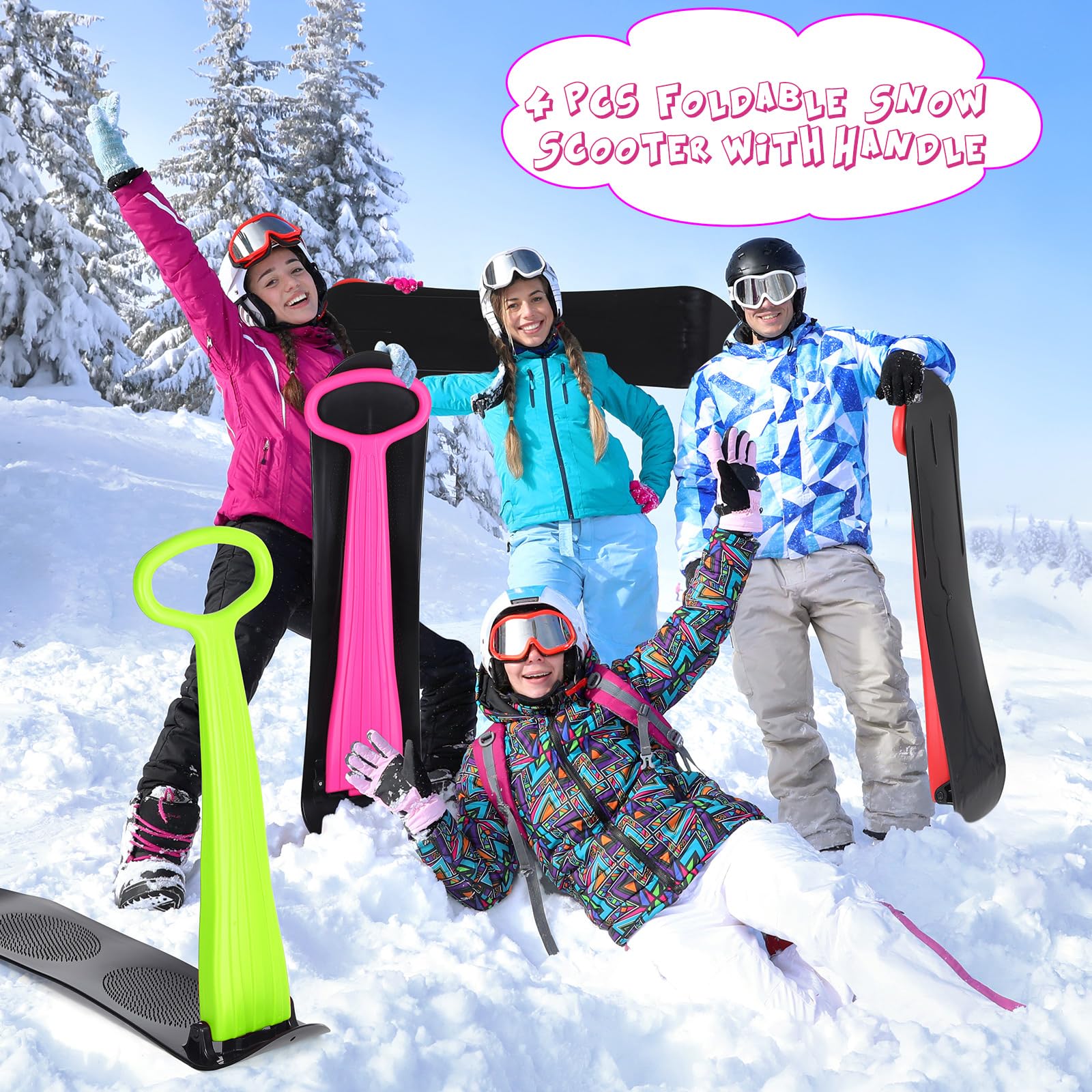Amazon.co.jp: Deekin 雪そり 折りたたみ式 スノースクーター