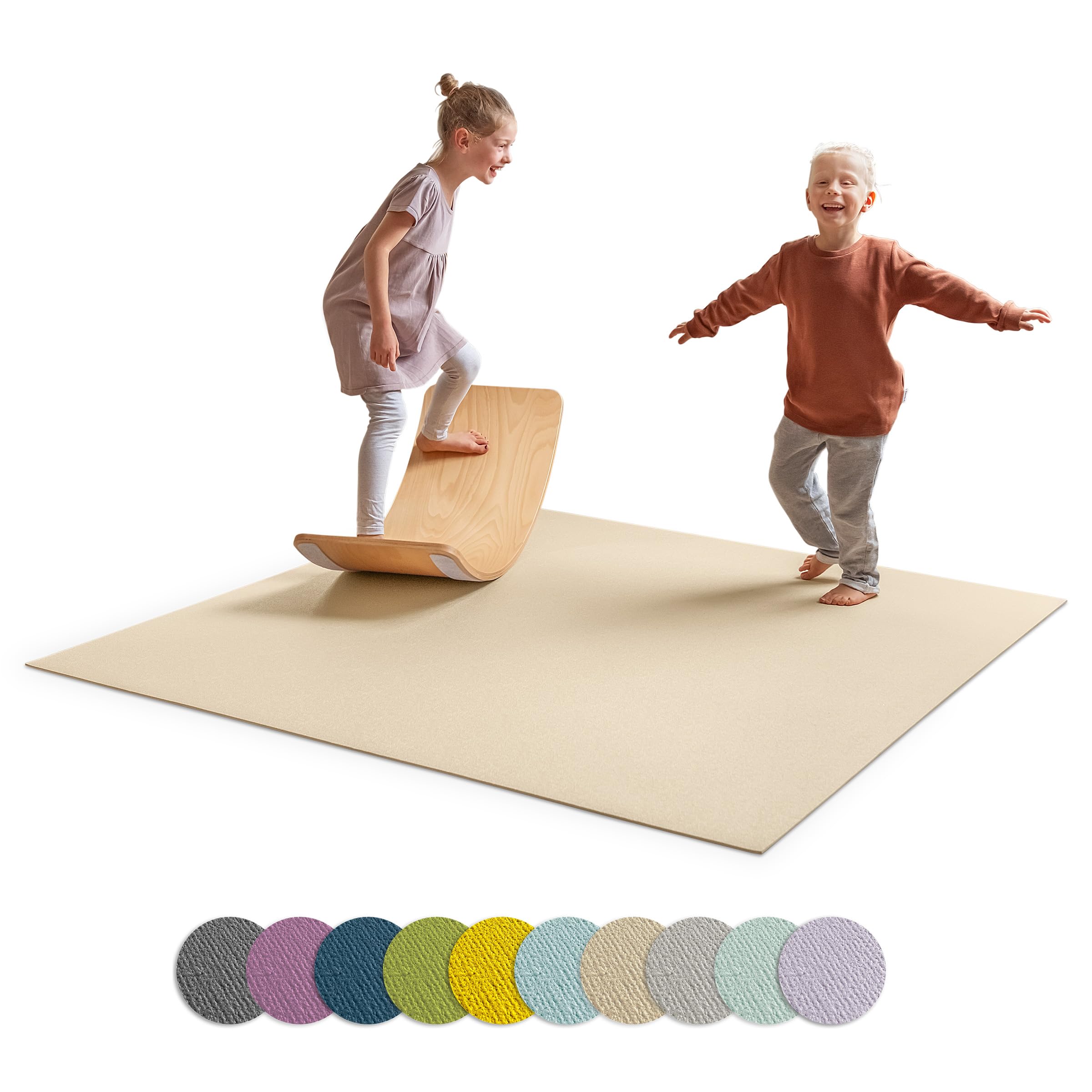Ehrenkind® Made in Germany Anti-Rutsch Krabbelmatte Oeko-Tex Matten | Spielmatte Baby | Größe 120x180cm BEIGE