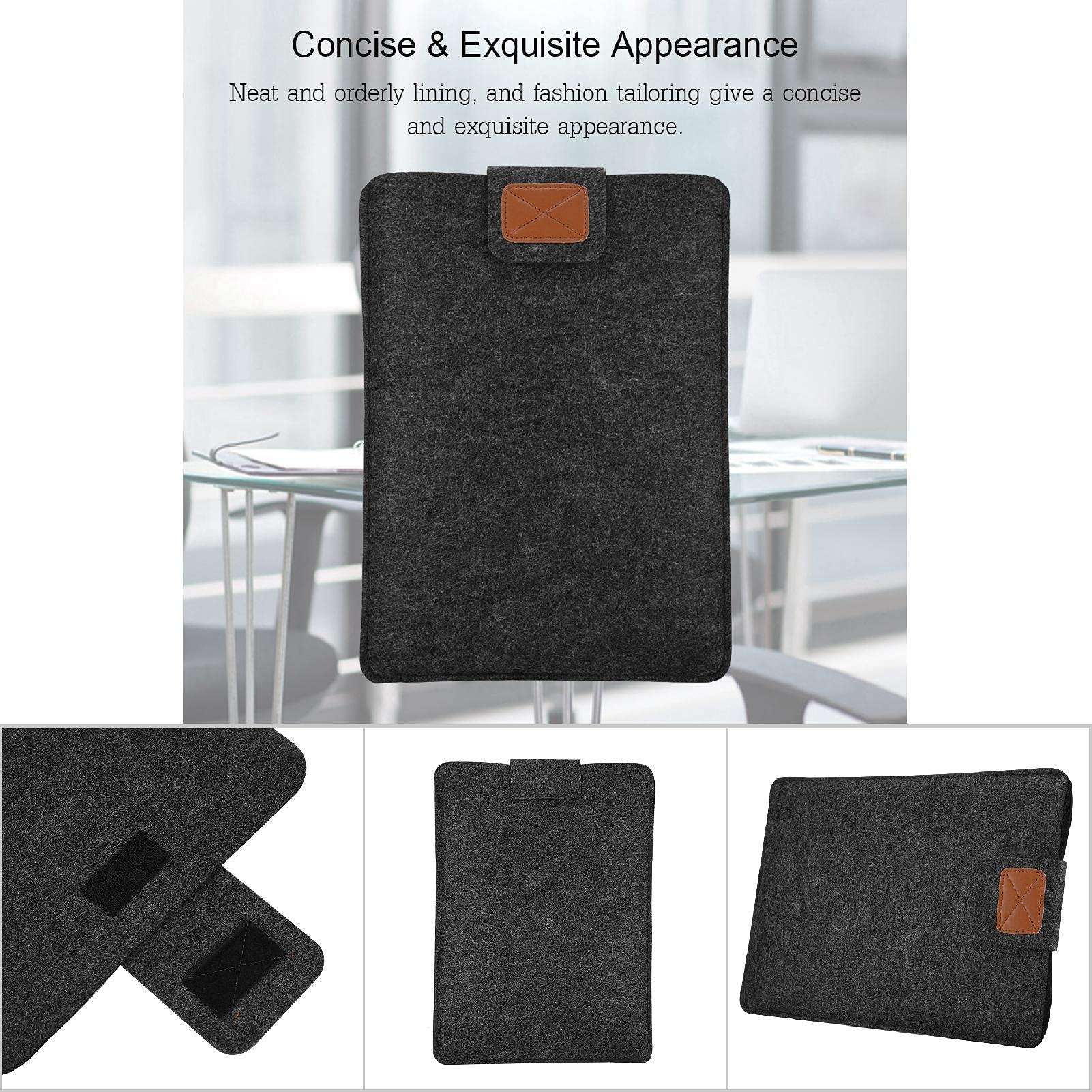 Mxtech Etui z etui na laptopa w kształcie koperty PC czarna torba na laptopa, pokrowiec na laptopa prosty styl stylowa torba na laptopa, na laptopa (czarna, 13 cali)