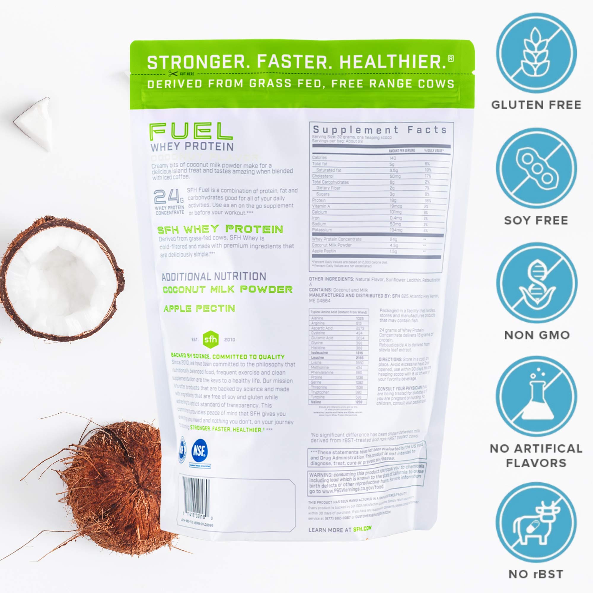 Fuel Whey Protein Powder by SFH Great Tasting Grass Fed Whey MCTs