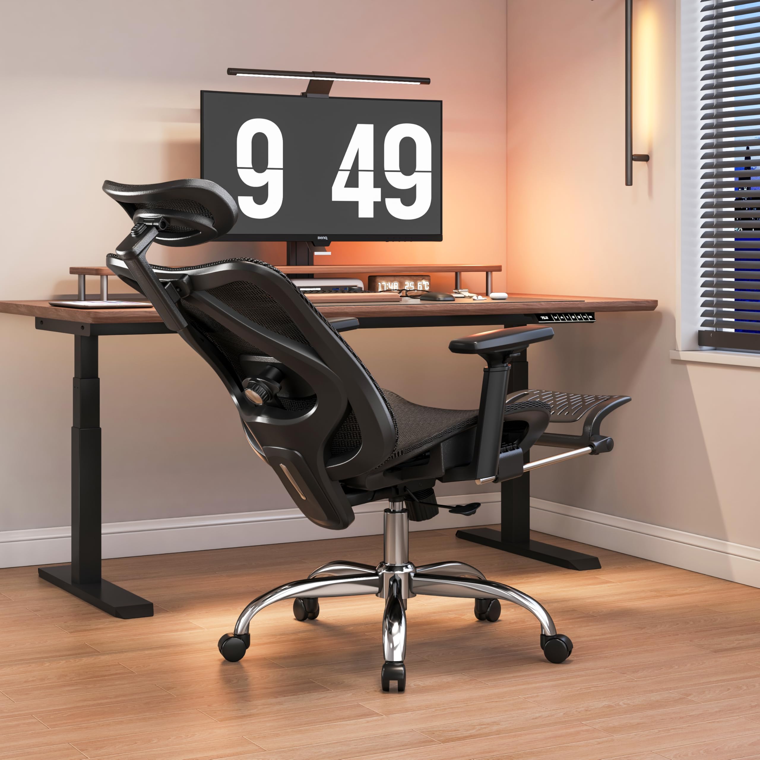 Ergonomic Office Chair, Comfort Mesh with Adjustable Lumbar Support, SGS Class 4 Gas Cylinder Certification Upgraded Black