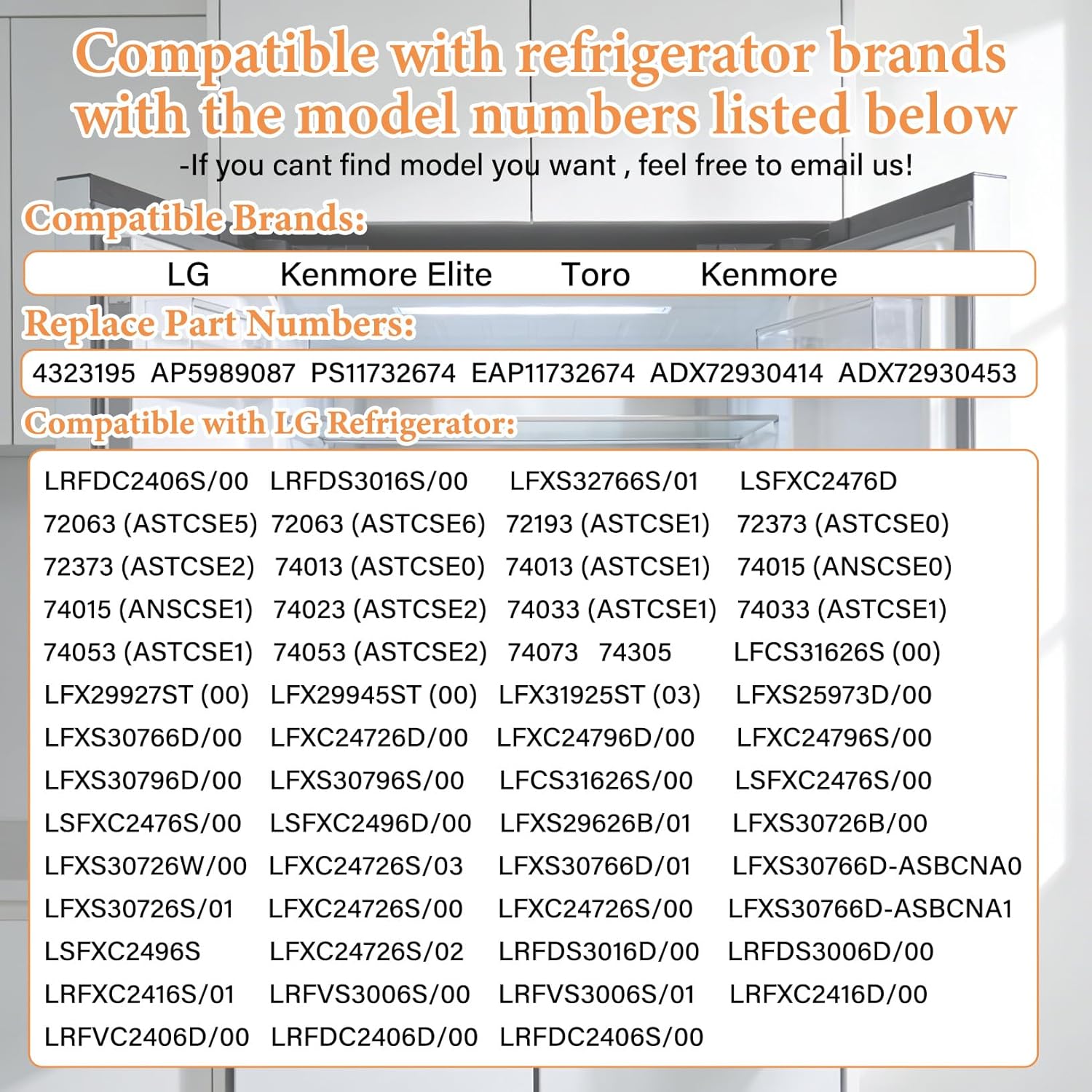 40.15"X16.92" ADX72930461 Refrigerator Door Gasket Replacment Part Compatible with LG Refrigerator Door Seal Right Side Replace ADX72930414 ADX72930453 4323195 AP5989087 PS11732674 EAP11732674