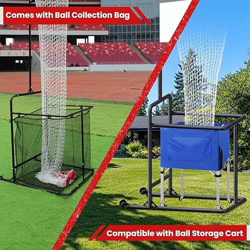 Miniatura 3 de Red de entrenamiento de voleibol, equipo de entrenamiento portátil de voleibol con 2 ruedas de goma y 6 ajustes de ángulo y altura y 2 tamaños de