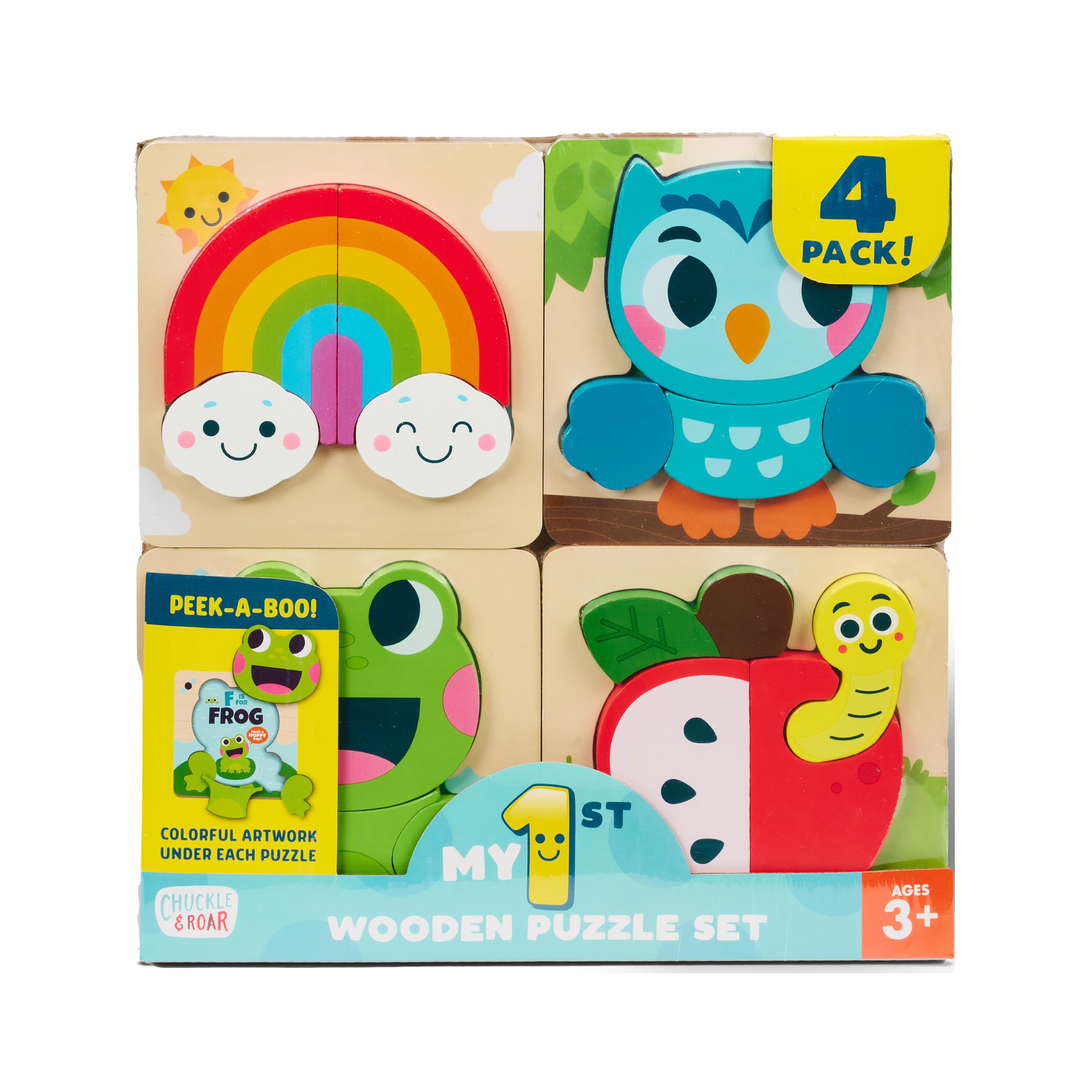 Chuckle & Roar My 1st Wooden Puzzle Set 4 Pack