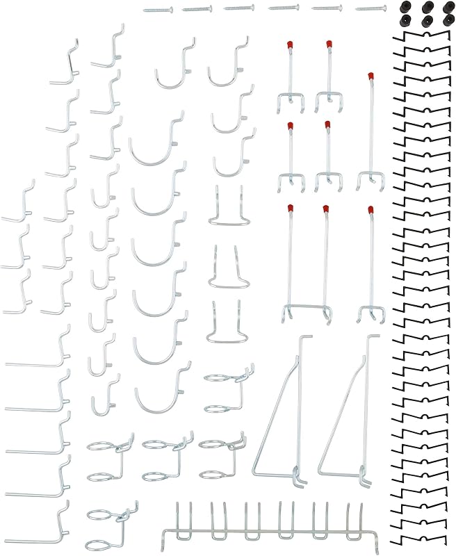 National Hardware 51-Piece Pegboard Hook Set, Steel, Zinc Plated | Fits 1/8 in and 1/4 in Pegboard; 51 Hooks Organize Tools in Garages, Sheds, Shops and Utility Rooms
