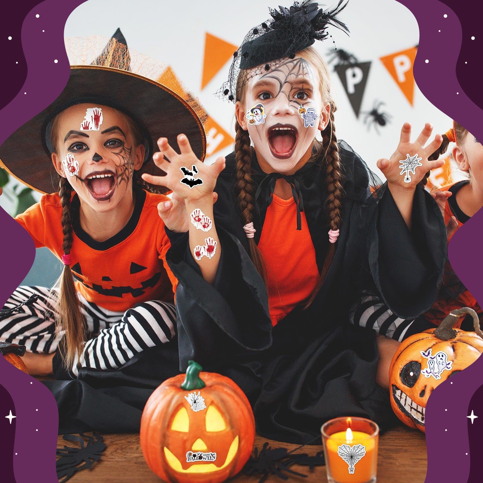 Augshy Autocollants D'Halloween, 200Pcs Halloween Stickers Pour