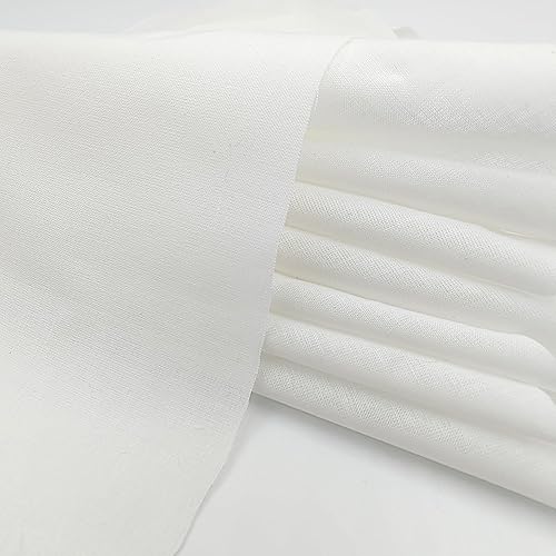 Miniatura 7 de Tela de muselina blanca, 100% algodón, 2 yardas x 59 pulgadas, 75 GSM, color blanco, material suave y ligero para forros, costura, manualidades,