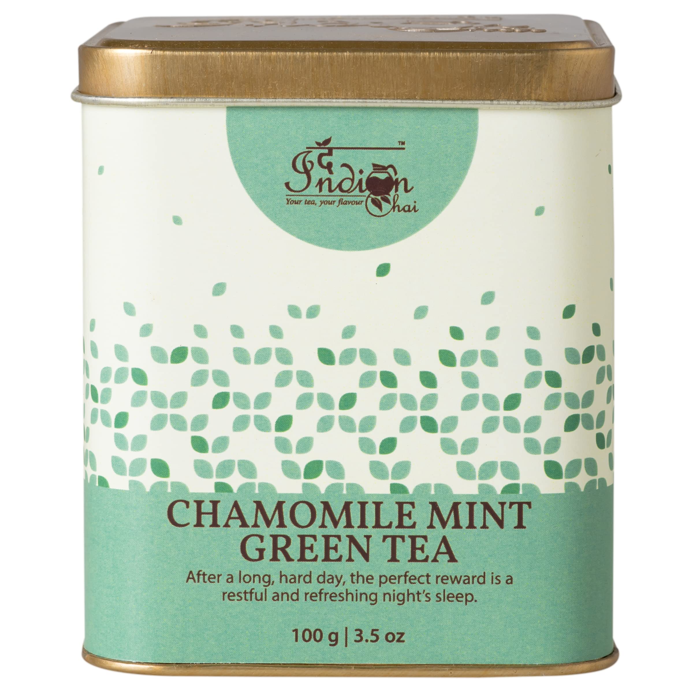 The Indian Chai - Chamomile Mint Green Tea 100g for Digestion, Good Sleep and Weight Loss (B01MT95TJO) Amazon Price History, Amazon Price Tracker