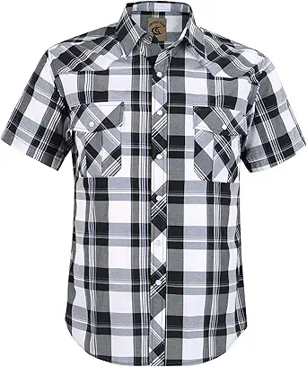 Men's Western Plaid Shirt with Pearl Snap