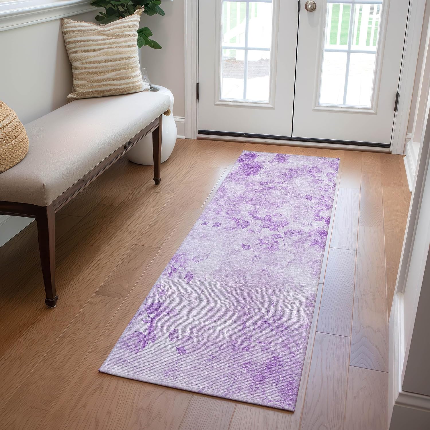 Addison Rugs Chantille ACN724 Lavender 2'3" x 7'6" Indoor Outdoor Hallway Runner Rug, Easy Clean, Machine Washable, Non Shedding, Kitchen Area Carpet for Bathroom, Patio, Laundry and Bedroom Rug