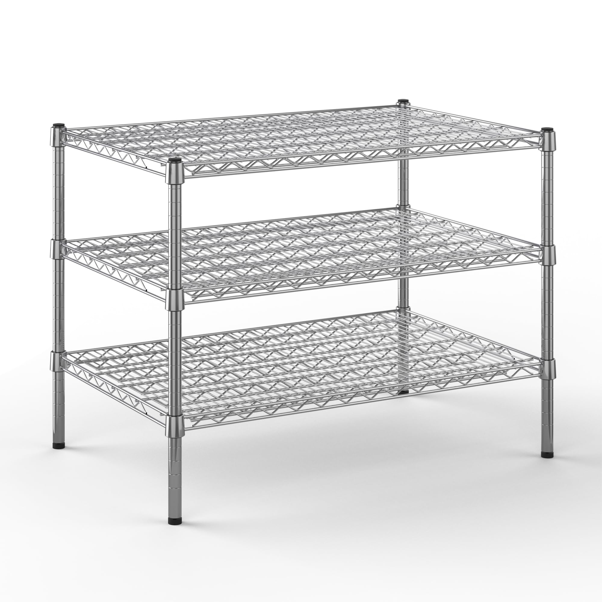 24" Deep x 36" Wide x 27" Height Wire Shelving Kit | 3-Tier | NSF Commercial Storage Rack Unit