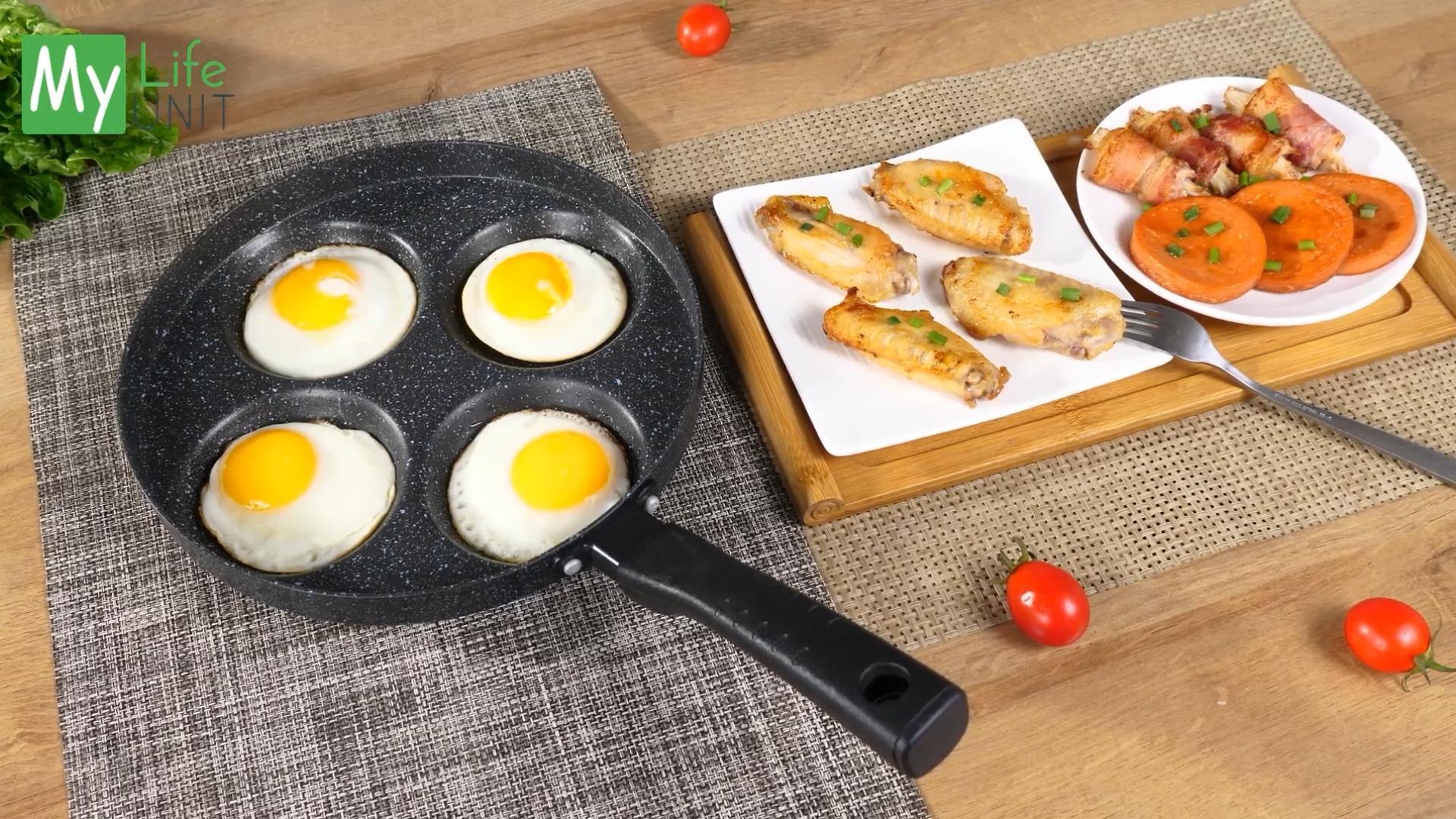 Amazon.com: MyLifeUNIT Egg Frying Pan, 4-Cup Nonstick Fried Egg