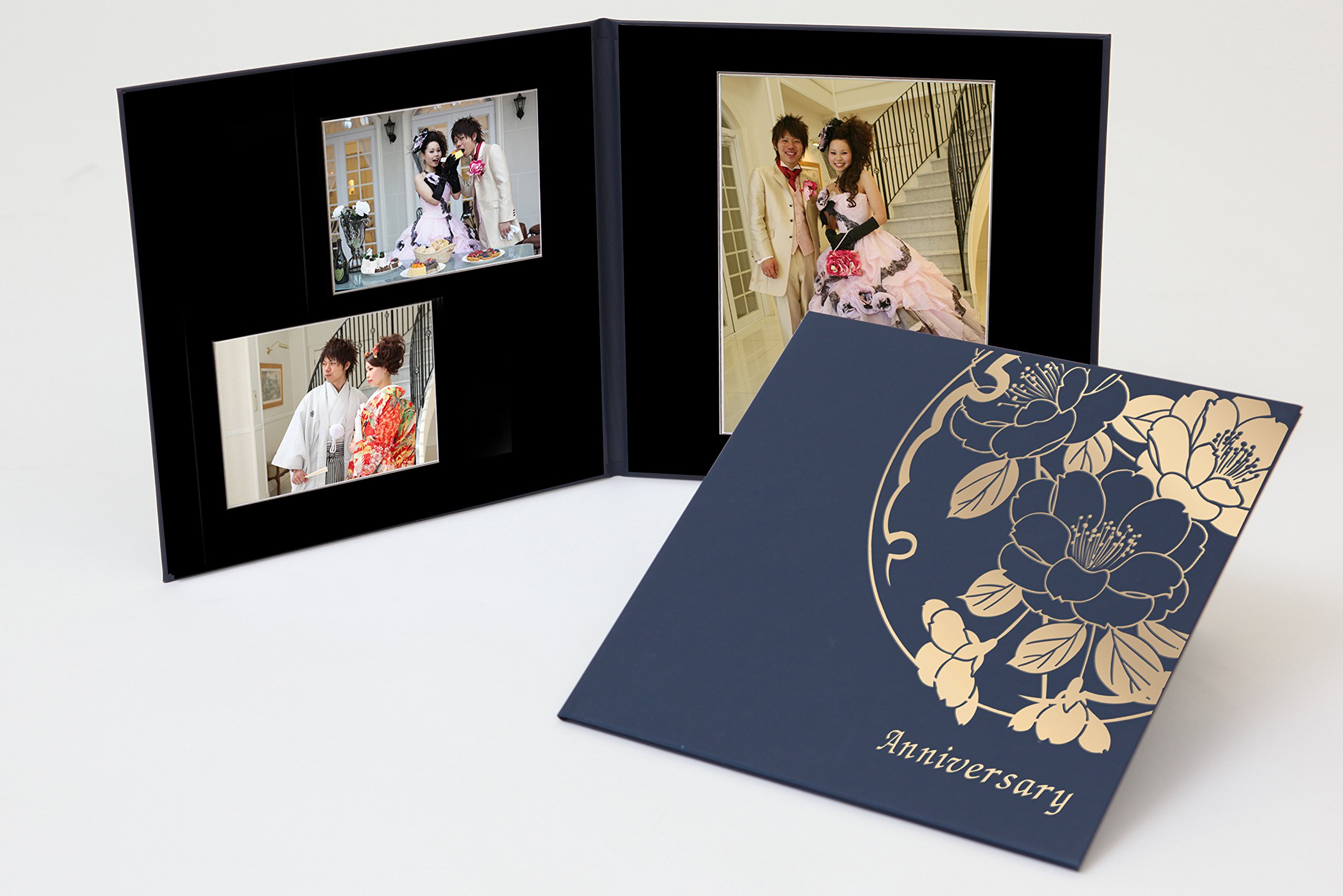 Amazon.co.jp: 写真台紙 アルバム【2面2Lサイズ 雅（みやび） 紺