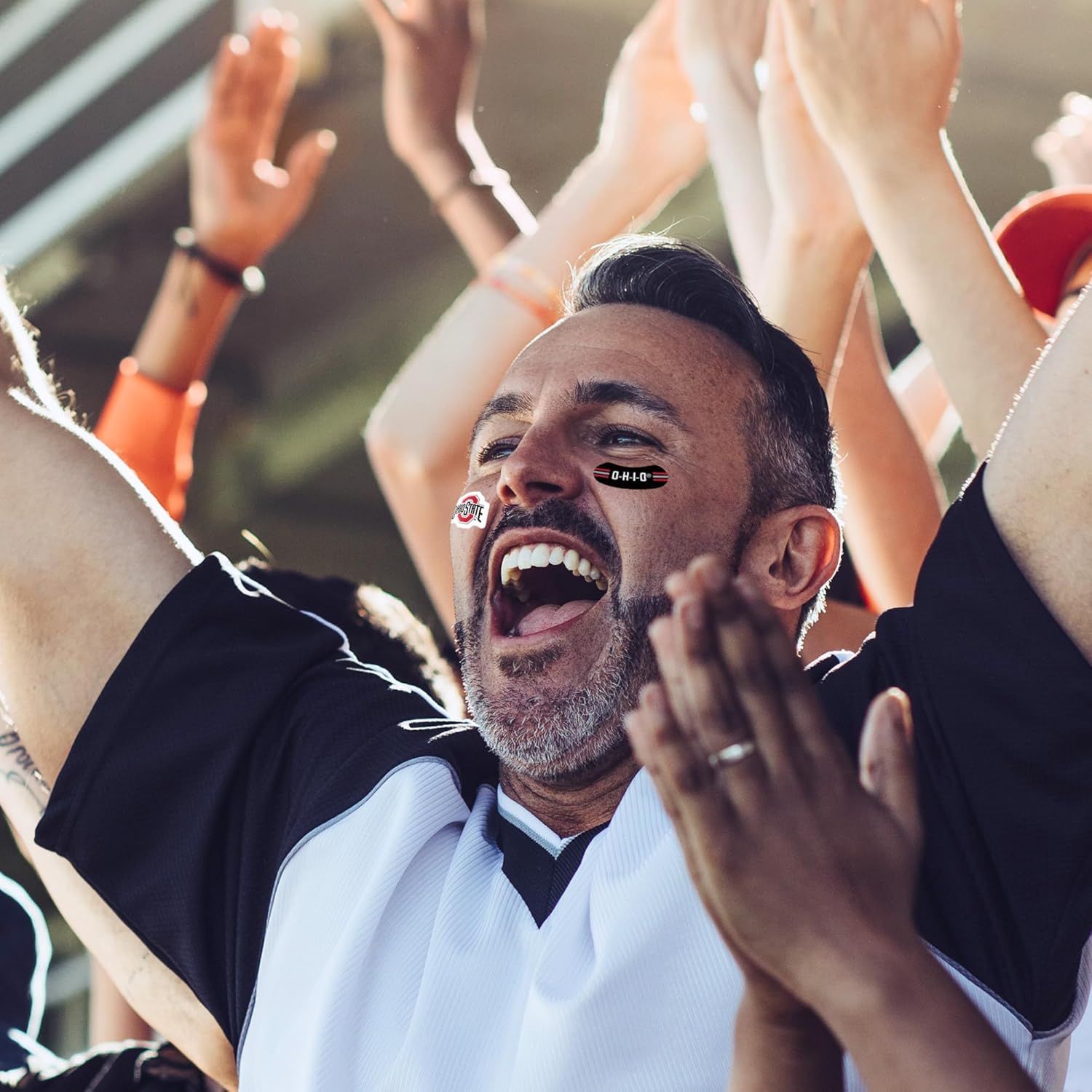 NCAA Vertical Tattoo Peel & Stick Temporary Tattoos - Eye Black - Game Day Approved! - Image 4