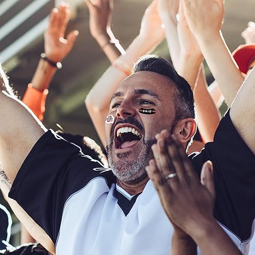 Miniatura 9 de NCAA - Tatuajes temporales verticales para despegar y pegar  Ojo negro  Aprobado por el día del juego