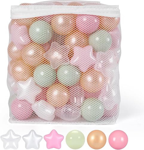 Miniatura 182 de STARBOLO Pelotas de estrella para niños pequeños, 100 unidades, estrellas de 2.55 pulgadas, sin ftalatos, sin BPA, no tóxicas, a prueba