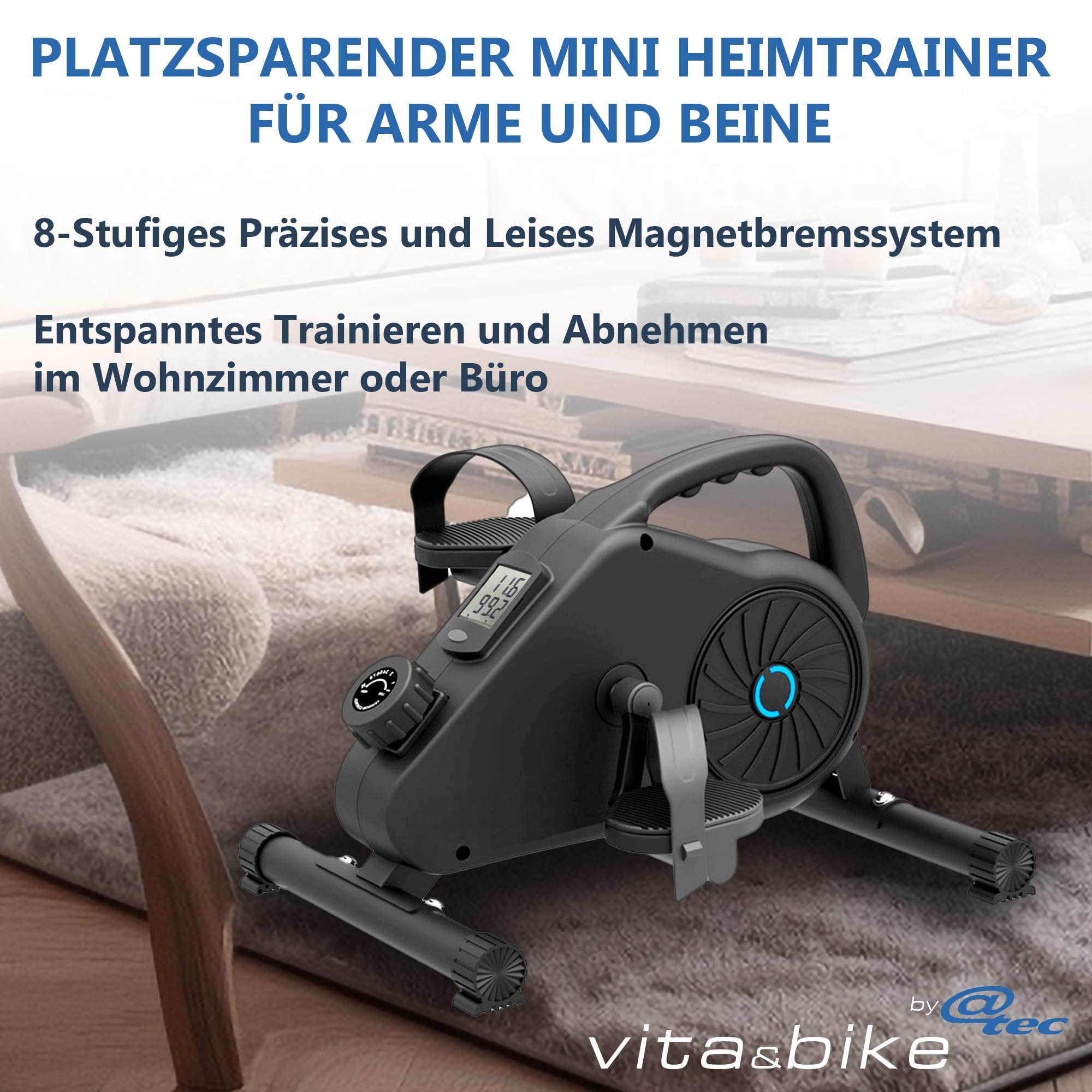 Vita&Bike Pedaltrainer, Heimtrainer für Arme & Beine, mit Trainingscomputer