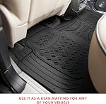 Heavy Duty Black Rubber Car Floor Mat by Vaygway –Automotive Rear Universal 1 Piece Runner Mat -Trimmable Rubber Liner Runner – Back Seat Mat Liner – All Weather Protection for Car, Truck Van SUV