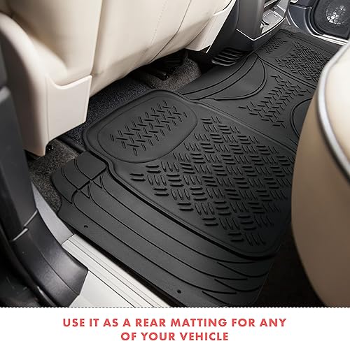 Miniatura 9 de Vaygway Alfombrillas universales para todo tipo de clima, 4 piezas para interior de automóvil, alfombra de plástico transparente de goma para