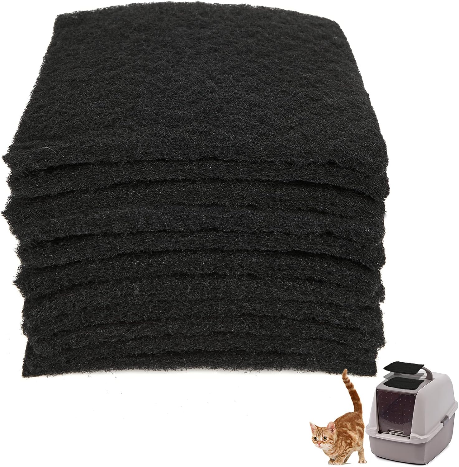 LANIAKEA 20PCS Litter Box Filter, 6.5x6x0.4Inch Carbon