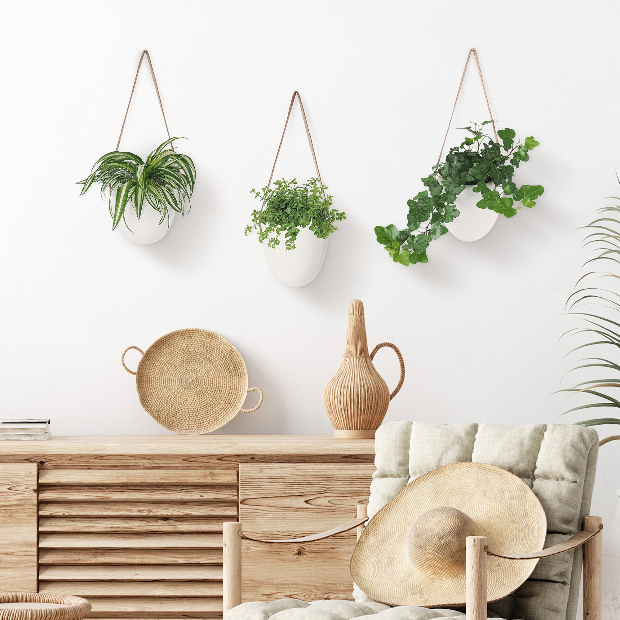 Gadgy Macetas Colgantes | Set di 3 Macetas para Colgar | Macetero Colgante | Maceteros Colgantes | Adornos para Cocina | Plantas Colgantes Interior | Decoracion terraza |Macetero Pared
