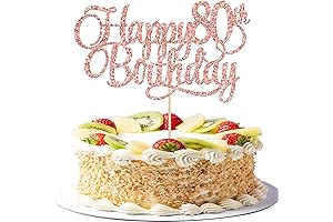 Elegant 80th Birthday Cake Topper in Luminous Rose Gold