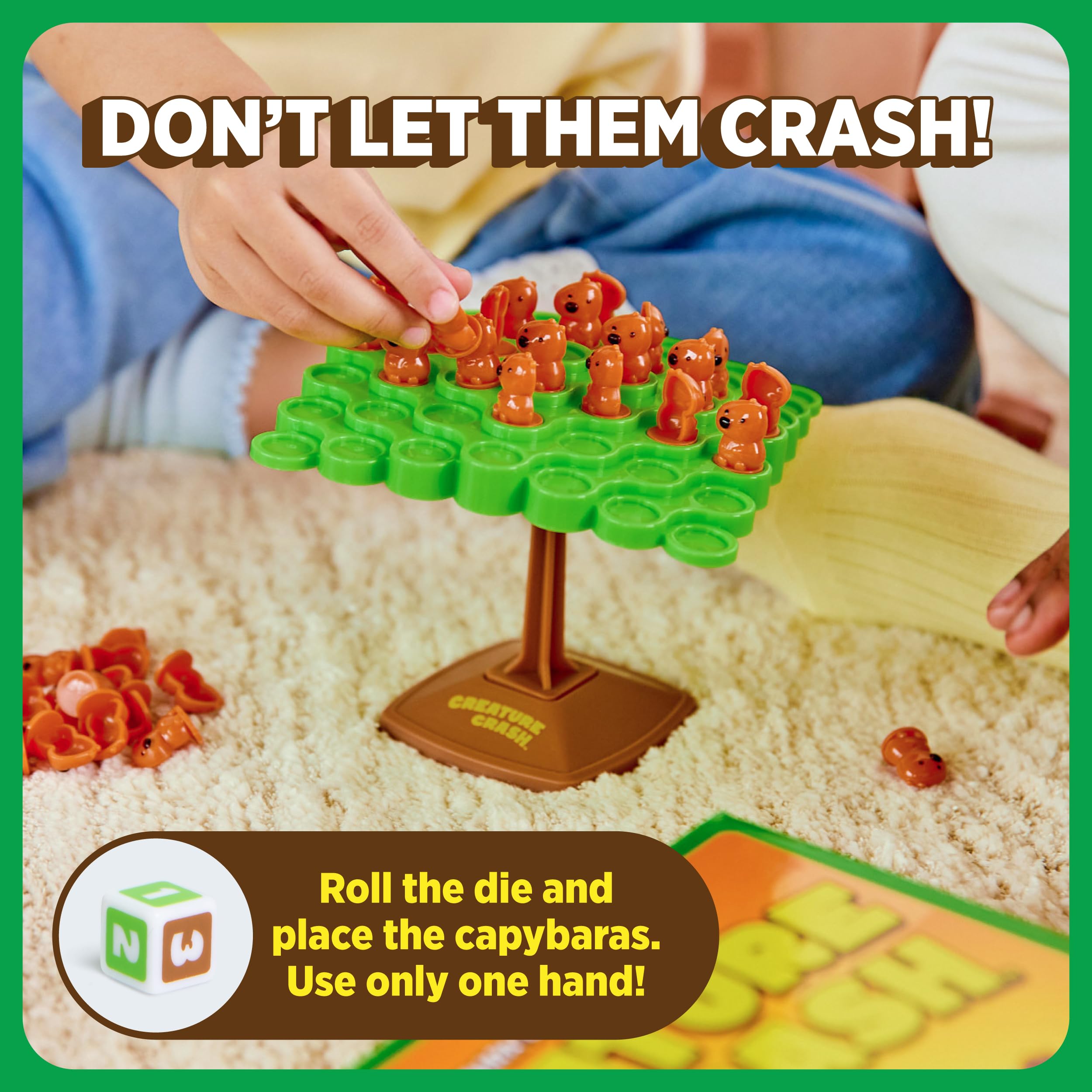 Creature Crash by Relatable - Gioco di bilanciamento Capybara adatto ai bambini dagli 8 anni in su, perfetto per feste e divertimento in famiglia, include 49 capibara, balance board, base pilastro e