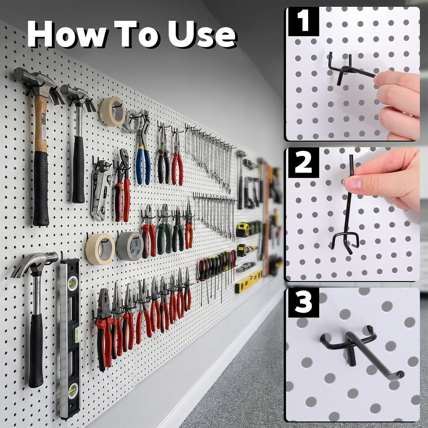 100 Pcs 4 Inch Peg Board Shelving Hooks, Black Pegboard Hooks, Heavy Duty Wall Display Hook Bulk for 1/8 and 1/4 Pegboard, for Garage Storage, Craft Organizing, Kitchen, Store