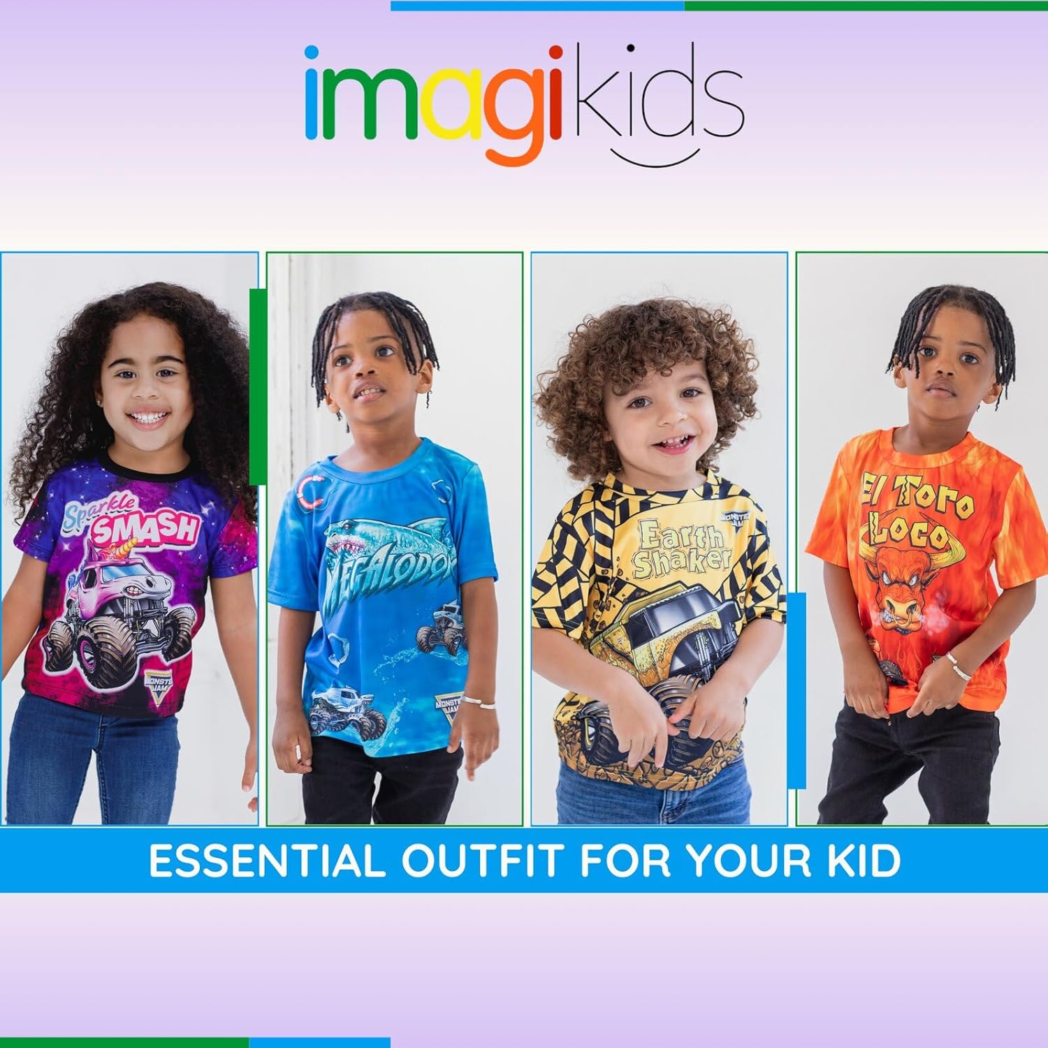 Monster Jam Matching Family T-Shirt Toddler to Adult Grave Digger El Toro Loco Megalodon - Image 3