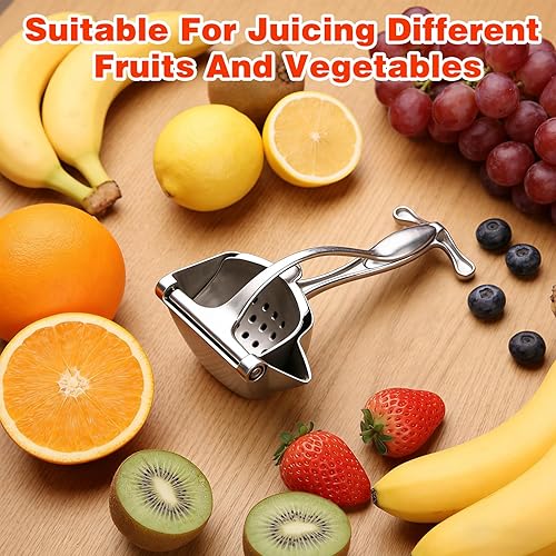 Miniatura 3 de Extractor de jugo de fruta fresca, extractor de jugo de fruta fresca de aleación de aluminio actualizado 2026, exprimidor de presión manual con