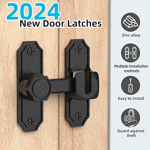 Miniatura 2 de Cerraduras de 90180 grados para puertas de granero, Hardware de bloqueo de puerta corrediza de granero, Cerraduras de puerta abatible para granero,