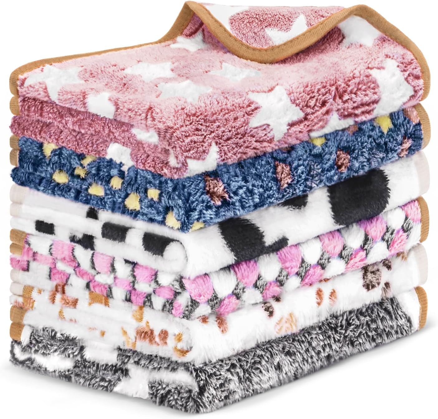 6 Pcs Dog Blanket Super Soft Pet Puppy Blankets Calming Dog Blankets for Small, Medium Large Dogs Warm Sleep Mat Washable Dog Blanket for Puppy Cat (36"×24")