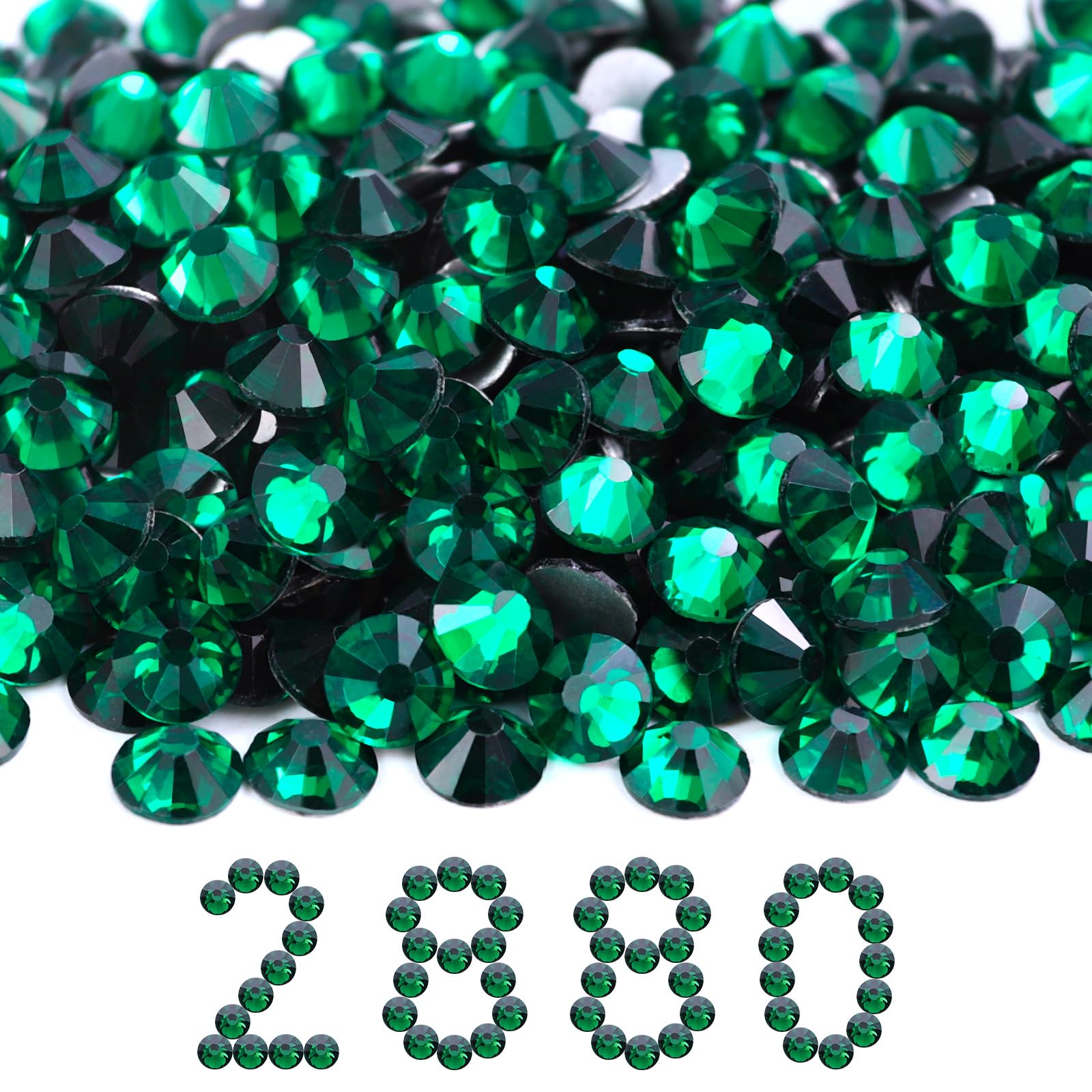 2880PCS Green Flatback SS30 Rhinestones Bulk(6.3-6.5mm)