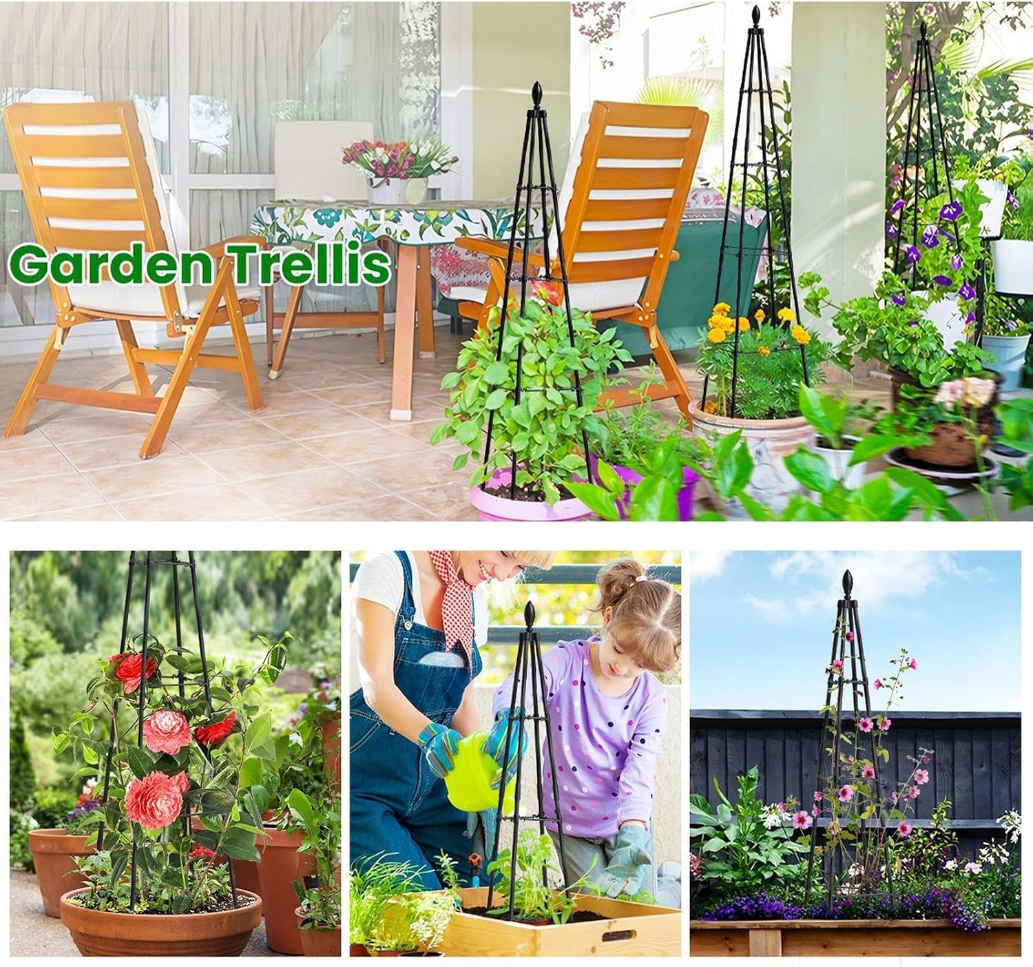 Garden Trellis for Climbing Plants 63 inches Tomato Climbing Tower Rack image 4