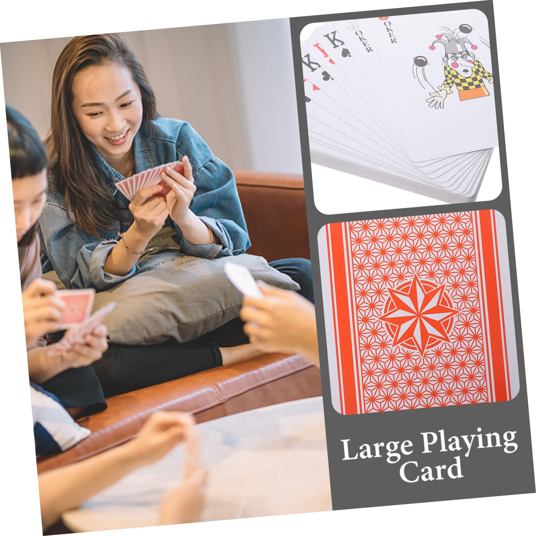 Yardwe Carte da Poker Grandi a Caratteri Grandi, Set Bianco | Carta Patinata, Finitura Liscia, Formato Portatile, per Casa e Esterni, per Adulti