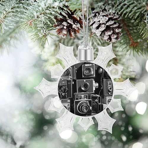 Miniatura 6 de Retro Cool Camera Collection Christmas Snowflake Ornament Snow Flake Christmas Ornaments for Tree Decorations Snowflake Shaped Hanging Decor for